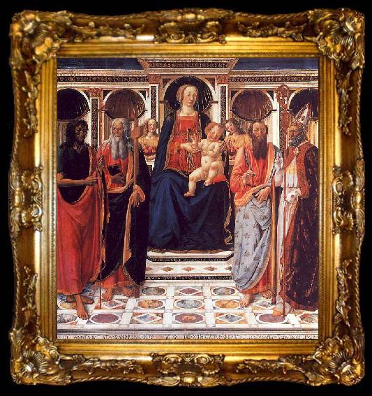 framed  Cosimo Rosselli The Virgin and Child Enthroned with Saints, ta009-2